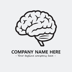Brain illustration black and white for logo company vector image

