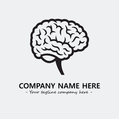 Brain illustration black and white for logo company vector image
