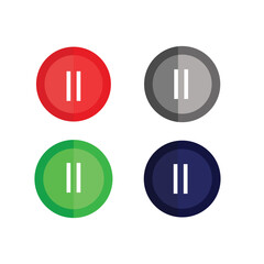 Pause button icons colorful vector illustration