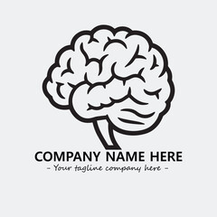 Brain illustration black and white for logo company vector image
