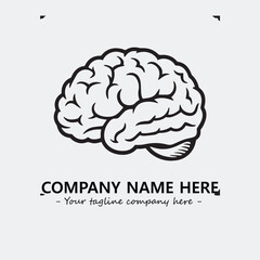 Brain illustration black and white for logo company vector image
