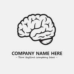 Brain illustration black and white for logo company vector image
