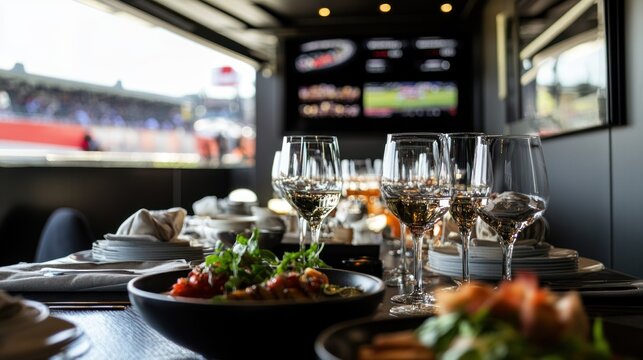 Luxurious, private dining experience with race track view