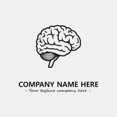 Brain illustration black and white for logo company vector image
