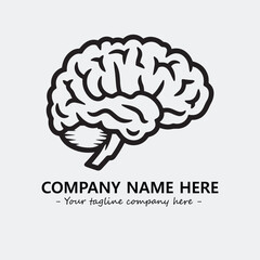 Brain illustration black and white for logo company vector image
