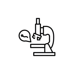 Microscope icon. Simple icon of a laboratory microscope, symbolic of scientific research, medical examinations. Ideal for use in educational materials and science-related designs. Vector illustration