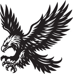 Eagle black and white vector