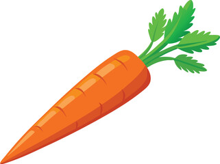Vibrant carrot Vegetable with Leafy Top Cutout 