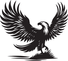 Obraz premium Eagle black and white vector