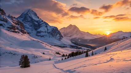 sunset in the mountains