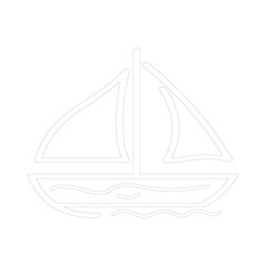 Sailboat icon. Outline illustration of sailboat vector icon for web