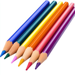colored pencils isolated on white background