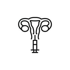 Uterus fertilization icon. Simple uterus fertilization icon for social media, app, and web design. Vector illustration.
