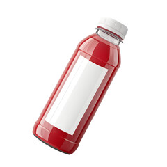 red plastic bottle isolated on white
