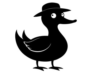Duck with Hat Vector & SVG | Funny Farm Animal Vector for Apparel, Kids Crafts & Quirky Design