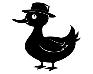 Duck with Hat Vector & SVG | Funny Farm Animal Vector for Apparel, Kids Crafts & Quirky Design