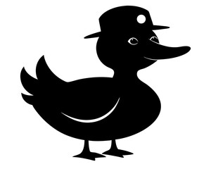 Duck with Hat Vector & SVG | Funny Farm Animal Vector for Apparel, Kids Crafts & Quirky Design