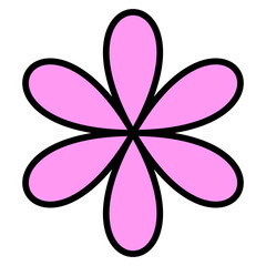 シンプルな花_ベクター素材_01