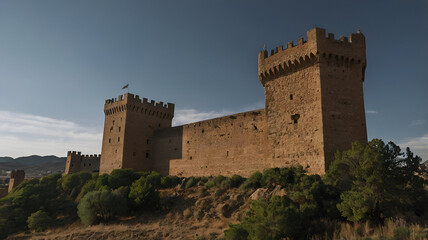 Fototapeta premium A beautiful Old Castle in Span, Manzanares