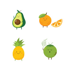 set of fruits and vegetables