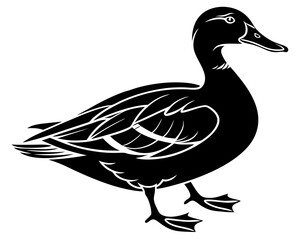 Duck Silhouette Vector & SVG, Duck Icon vector, Funny Duck SVG