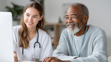 Caring professionals provide home care services for elderly ensuring comfort and support in friendly environment