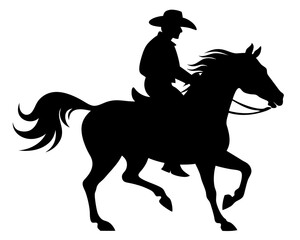 Cowboy Riding Horse Vector & SVG Silhouettes - Cowboy And Horse Icon Vector