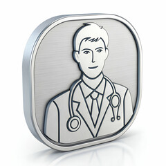 Fototapeta premium Doctor with Stethoscope Icon 3D Rendered for Healthcare Applications 