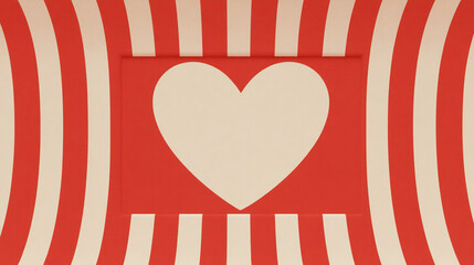 Obraz premium Valentine's day heart background red and white striped pattern love romance holiday celebration design