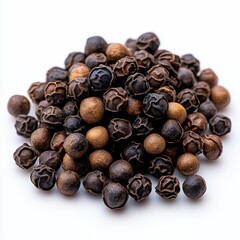 Mixed Peppercorns Pile On White Background
