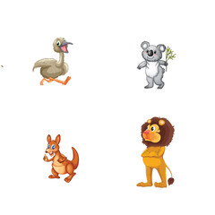 set of cartoon animals