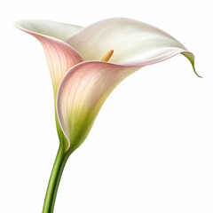 Calla Lily 3D rendered flower elegantly isolated on a white background with sleek petals and realistic details
