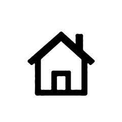 Simple Black House Icon Against White Background  