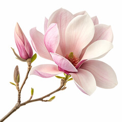 Magnolia 3D rendered flower beautifully isolated on a white background with large petals and intricate details
