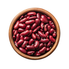 Fototapeta premium A bowl filled with red beans isolated on a transparent background, perfect for healthy cooking and meal prep, red beans in a bowl isolated on transparent background