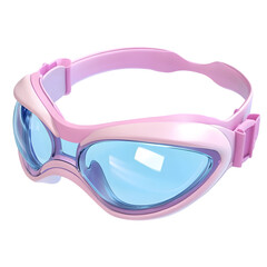 Light pink children's swimming goggles with clear blue lenses.