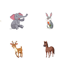 set of funny animals