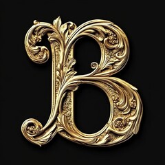 golden font letter b