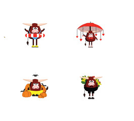 cartoon animal icons set