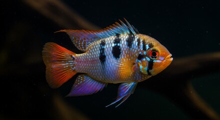Obraz premium Colorful aquarium fish close up