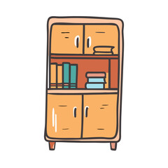 bookshelf with cabinet icon, bookshelf with cabinet vector illustration-simple illustration of bookshelf with cabinet, perfect for bookshelf with cabinet logos and icons