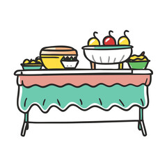 buffet table icon, buffet table vector illustration-simple illustration of buffet table, perfect for buffet table logos and icons