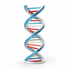 DNA helix icon 3D rendering isolated on white background for genetics and medical science visuals
