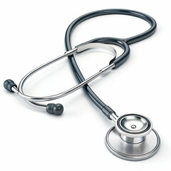 Stethoscope icon 3D rendering isolated on white background for medical diagnostics and healthcare visuals
