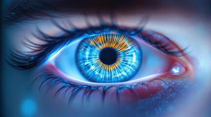eye with blue irises