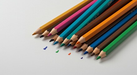 Fototapeta premium Colorful pencils arrangement