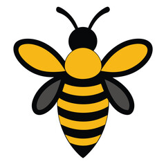 Bee vector icon isolated on white background