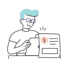 Business Proposal vector colored minimal illustration. EPS 10 file