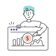 Market Research vector colored minimal illustration. EPS 10 file