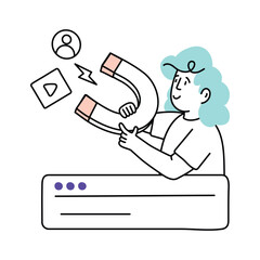 Customer Acquisition vector colored minimal illustration. EPS 10 file